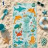 Picture of Custom Ocean Theme Beach Towel for Kids, Personalized Sea Animal Pool Towel, Cute Summer Towel for Boys and Girls, Cute Shark Dolphin Towel