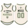 Picture of Custom Dog Wedding Jersey, Personalized Pet Shirt, My Humans Are Married Dog Outfit, Ring Bearer Dog Clothes, Wedding Pet Apparel Engagement