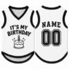 Picture of Custom Dog Birthday Jersey, Personalized Pet Birthday Shirt, It's My Birthday Dog Outfit, Name Number Pet Clothing, Birthday Pet Shirt