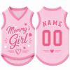Picture of Custom Mommy’s Girl Dog Jersey, Personalized Pink Pet Shirt, Dog Mom Gift, Name Number Dog Outfit, Cute Pet Clothing, Pet Girl Clothing