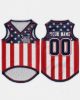 Picture of Personalized USA Flag Patriotic Pet Jersey, Custom USA Dog Shirt, 4th of July Pet Clothing, Name Number Dog Outfit, American Flag Cat Shirt