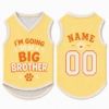 Picture of Big Brother Dog Shirt, Pregnancy Announcement Pet Jersey, Custom Name Number Dog Clothes, Baby Reveal Cat Dog Outfit, Cute Pet Clothing