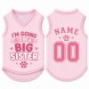 Picture of Big Sister Dog Shirt, Pregnancy Announcement Pet Jersey, Custom Name Number Dog Clothes, Baby Reveal Pet Outfit, Cute Sister Shirt For Pet