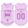 Picture of Big Sister Dog Shirt, Pregnancy Announcement Pet Jersey, Custom Name Number Dog Clothes, Baby Reveal Pet Outfit, Cute Sister Shirt For Pet