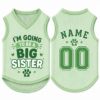 Picture of Big Sister Dog Shirt, Pregnancy Announcement Pet Jersey, Custom Name Number Dog Clothes, Baby Reveal Pet Outfit, Cute Sister Shirt For Pet