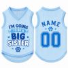 Picture of Big Sister Dog Shirt, Pregnancy Announcement Pet Jersey, Custom Name Number Dog Clothes, Baby Reveal Pet Outfit, Cute Sister Shirt For Pet
