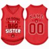 Picture of Big Sister Dog Shirt, Pregnancy Announcement Pet Jersey, Custom Name Number Dog Clothes, Baby Reveal Pet Outfit, Cute Sister Shirt For Pet