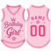 Picture of Custom Birthday Girl Dog Shirt, Personalized Pet Jersey, Custom Name Number Dog Cat Clothes, Pink Pet Birthday Outfit, Cute Girl Dog Shirt