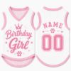 Picture of Custom Birthday Girl Dog Shirt, Personalized Pet Jersey, Custom Name Number Dog Cat Clothes, Pink Pet Birthday Outfit, Cute Girl Dog Shirt