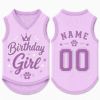 Picture of Custom Birthday Girl Dog Shirt, Personalized Pet Jersey, Custom Name Number Dog Cat Clothes, Pink Pet Birthday Outfit, Cute Girl Dog Shirt