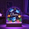 Picture of Personalized Ocean Animal Night Light, Custom Name LED Acrylic Lamp for Kids, Sea Creature Nursery Decor, Under Sea Bedroom Gift Birthday