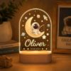 Picture of Personalized Astronaut Night Light, Custom Name Space LED Lamp, Moon and Stars Nursery Decor, Baby Boy Bedroom Light Gift Birthday