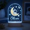 Picture of Personalized Astronaut Night Light, Custom Name Space LED Lamp, Moon and Stars Nursery Decor, Baby Boy Bedroom Light Gift Birthday