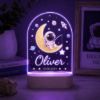 Picture of Personalized Astronaut Night Light, Custom Name Space LED Lamp, Moon and Stars Nursery Decor, Baby Boy Bedroom Light Gift Birthday
