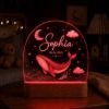 Picture of Personalized Whale Night Light, Custom Name Ocean Nursery Lamp, Baby Whale LED Acrylic Light, Under the Sea Nursery Decor, Baby Shower Gift