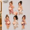 Picture of Personalized Pregnancy Fridge Magnet, Custom Pregnant Mom Photo Magnet, Funny Baby Bump Acrylic Magnet, Pregnancy Announcement Mom-to-Be