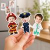 Picture of Personalized Career Face Magnet, Custom Photo Fridge Magnet, Future Profession Gift Kids, Doctor Teacher Pilot Magnet, Acrylic Refrigerator