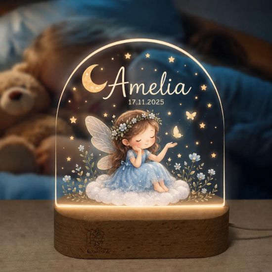 Picture of Personalized Fairy Night Light, Custom Baby Name LED Lamp, Fairy Girl Acrylic Lamp, Nursery Decor, Birthday Gift for Daughter, Birthday Gift