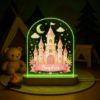 Picture of Personalized Princess Castle Night Light, Custom Name LED Lamp, Pink Castle Acrylic Night Light, Nursery Decor, Girl Birthday Gift Decor