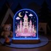 Picture of Personalized Princess Castle Night Light, Custom Name LED Lamp, Pink Castle Acrylic Night Light, Nursery Decor, Girl Birthday Gift Decor