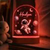 Picture of Personalized Astronaut Night Light, Custom Space Name LED Lamp, Astronaut Acrylic Lamp, Space Nursery Decor, Baby Boy Gift Birthday