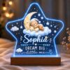 Picture of Personalized Baby Bear Night Light, Custom Baby Name LED Lamp, Bear Moon Acrylic Night Light, Nursery Decor, Baby Shower Gift Birthday