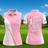 Picture of Personalized Women’s Golf Polo Shirt, Eat Sleep Golf Repeat Pink Golf Jersey, Custom Name Sleeve, Golfer Gift for Her, Golf Girl Polo Shirt