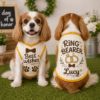 Picture of Ring Bearer Dog Shirt, Wedding Dog Outfit, Best Wishes Pet Jersey, Personalized Puppy Tuxedo, Custom Name Pet Wedding Apparel, Wedding Puppy