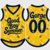 Picture of Good Boy Summer Dog Jersey, Personalized Honey Bee Dog Shirt, Custom Name Number Pet Tank Top, Summer Puppy Outfit, Dog Clothes, Pet Apparel
