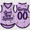 Picture of Good Boy Summer Dog Jersey, Personalized Honey Bee Dog Shirt, Custom Name Number Pet Tank Top, Summer Puppy Outfit, Dog Clothes, Pet Apparel