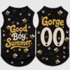 Picture of Good Boy Summer Dog Jersey, Personalized Honey Bee Dog Shirt, Custom Name Number Pet Tank Top, Summer Puppy Outfit, Dog Clothes, Pet Apparel