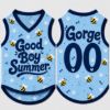 Picture of Good Boy Summer Dog Jersey, Personalized Honey Bee Dog Shirt, Custom Name Number Pet Tank Top, Summer Puppy Outfit, Dog Clothes, Pet Apparel