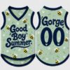 Picture of Good Boy Summer Dog Jersey, Personalized Honey Bee Dog Shirt, Custom Name Number Pet Tank Top, Summer Puppy Outfit, Dog Clothes, Pet Apparel