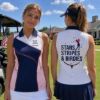 Picture of Personalized Stars Stripes & Birdies Women Golf Polo, Patriotic Women's Sleeveless Golf Shirt, Custom Name Golf Top, USA Golf Outfit