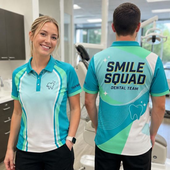 Picture of Personalized Smile Squad Dental Team Polo, Custom Dental Office Shirt, Personalized Dentist Staff Uniform, Dental Hygienist Polo Team