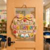 Picture of Personalized Teacher Classroom Door Sign, Custom Welcome Sign, Back to School Decor, Teacher Gift, Wood Classroom Door Hanger Decor Class