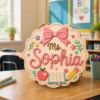 Picture of Custom Teacher Door Hanger Sign, Personalized Classroom Name, Back to School Classroom Decor, Teacher Appreciation Gift, Wooden School Sign