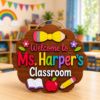 Picture of Personalized Teacher Classroom Door Sign, Custom Teacher Name Sign, Wooden Classroom Decor, Back to School Gift Teacher, Welcome Classroom
