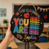 Picture of Personalized Teacher Classroom Door Sign, In This Classroom You Are Loved Sign, Custom Teacher Name Sign, Classroom Decor, Back To School