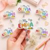 Picture of Personalized Teacher Badge Reel, Custom Name Badge Reel, Daisy Pencil Retractable ID Holder, Back To School Badge Reel, Gift for Teacher