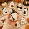 Picture of Cute Halloween Ghost Ornament, 2D Flat Ghost Tree Decor, Personalized Spooky Pumpkin Ornament, Halloween Party Decor, Fall Hanging Gift