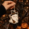 Picture of Cute Halloween Ghost Ornament, 2D Flat Ghost Tree Decor, Personalized Spooky Pumpkin Ornament, Halloween Party Decor, Fall Hanging Gift