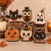 Picture of Vintage Cute Halloween Wooden Table Decor, Owl Witch Shelf Sitter, Halloween Tiered Tray Decor, Fall Wood Sign, Spooky Cute Home Decoration