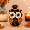 Picture of Vintage Cute Halloween Wooden Table Decor, Owl Witch Shelf Sitter, Halloween Tiered Tray Decor, Fall Wood Sign, Spooky Cute Home Decoration
