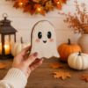 Picture of Halloween Wooden Block Decor Set, Black Cat Ghost Pumpkin Shelf Sitters, Rustic Farmhouse Halloween Tiered Tray Decor, Fall Wood Blocks
