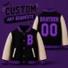 Picture of Custom Halloween Varsity Jacket For Kids, Personalized Name Number Initial, Basic Spooky Baseball Jacket, Boys Girls Halloween Outfit Gift