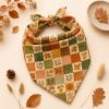 Picture of Personalized Fall Dog Bandana, Custom Pet Name Bandana, Autumn Patchwork Dog Scarf, Thanksgiving Pet Accessory, Pumpkin Leaf Dog Bandana