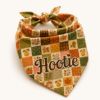 Picture of Personalized Fall Dog Bandana, Custom Pet Name Bandana, Autumn Patchwork Dog Scarf, Thanksgiving Pet Accessory, Pumpkin Leaf Dog Bandana