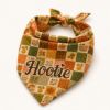 Picture of Personalized Fall Dog Bandana, Custom Pet Name Bandana, Autumn Patchwork Dog Scarf, Thanksgiving Pet Accessory, Pumpkin Leaf Dog Bandana