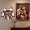 Picture of Personalized Halloween Ghost Family Wooden Door Hanger, Custom Family Name Sign, Ghost Kids Dog Cat Decor, Halloween Front Door Sign